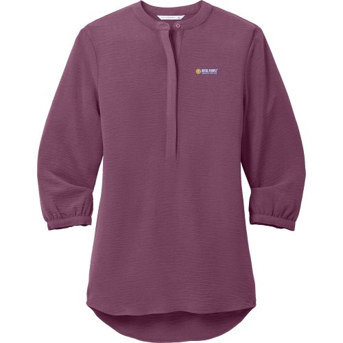 Ladies 3/4-Sleeve Textured Crepe Tunic